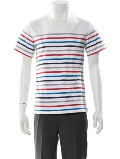Pre-owned Apc Striped Crew Neck T-shirt In White