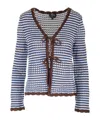 Apc Manae Cotton Knit Cardigan In Blue