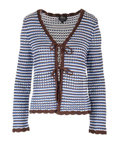APC A.P.C. V-NECK STRIPED CARDIGAN