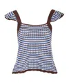 A.p.c. Multicolor Crocheted Tank Top In Blue