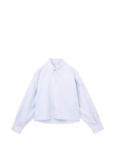 A.p.c. 스트라이프 크롭 셔츠 In Blue