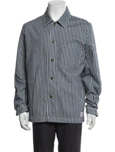 Pre-owned A.p.c. Striped Jacket In Blue