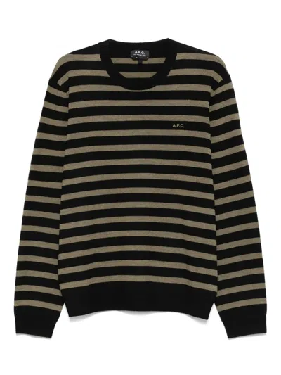 Apc Striped Jumper In Black