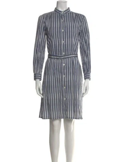 Pre-owned A.p.c. Striped Knee-length Dress In Blue