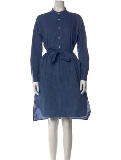 Pre-owned A.p.c. Striped Knee-length Dress In Blue