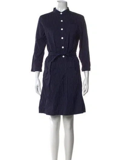 Pre-owned A.p.c. Striped Knee-length Dress In Blue