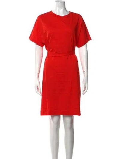 Pre-owned A.p.c. Striped Knee-length Dress In Red