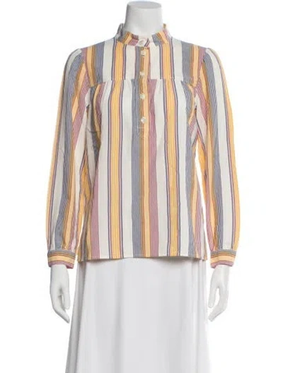 Pre-owned Apc Striped Long Sleeve Blouse In Multi