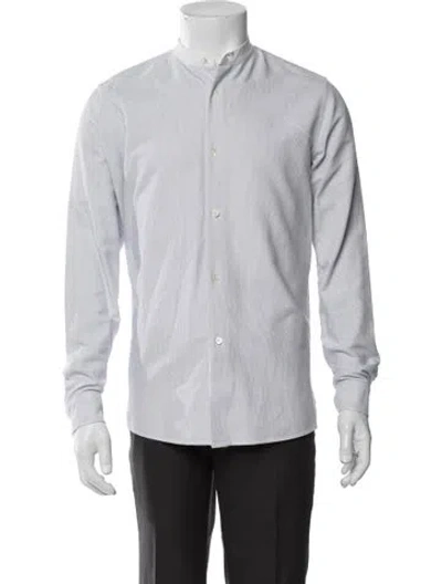 Pre-owned A.p.c. Striped Long Sleeve Dress Shirt In Gray