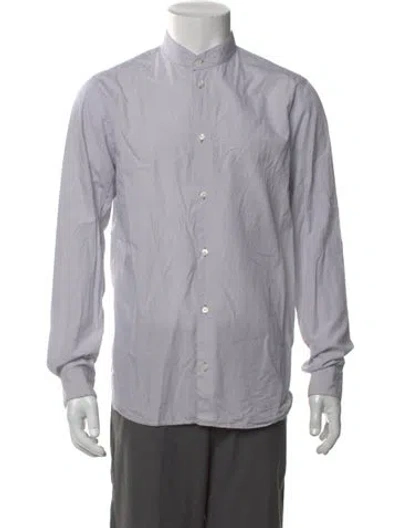 Pre-owned A.p.c. Striped Long Sleeve Dress Shirt In Gray