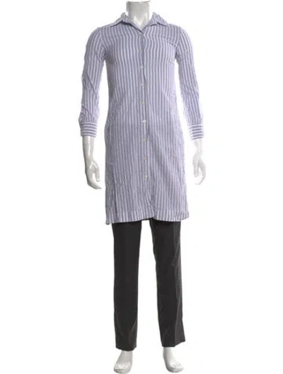 Pre-owned A.p.c. Striped Long Sleeve Dress Shirt In Multicolor