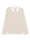 Apc Striped Long-sleeve Polo Shirt In Neutral