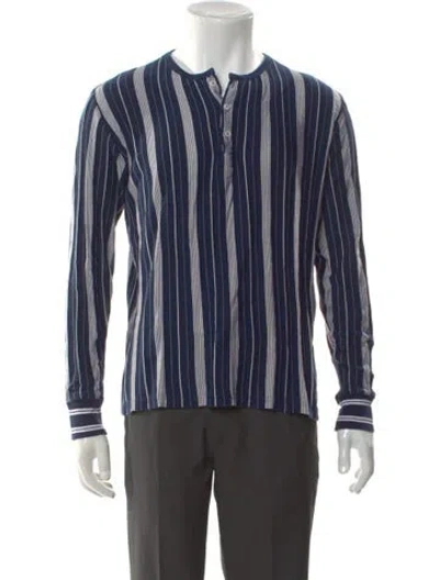 Pre-owned A.p.c. Striped Long Sleeve Shirt In Blue