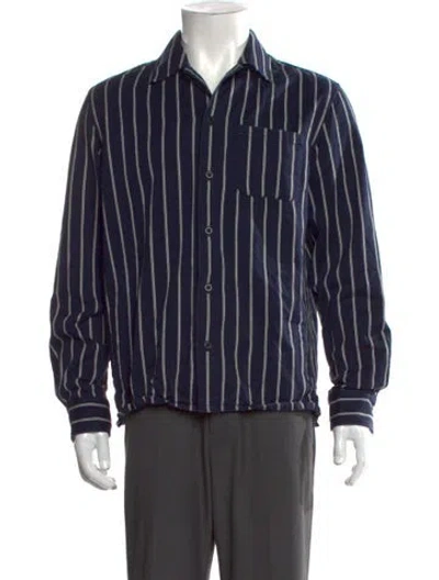 Pre-owned A.p.c. Striped Long Sleeve Shirt In Blue