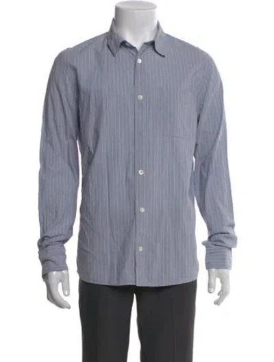 Pre-owned A.p.c. Striped Long Sleeve Shirt In Blue