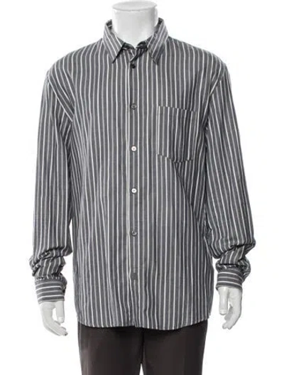 Pre-owned A.p.c. Striped Long Sleeve Shirt In Blue
