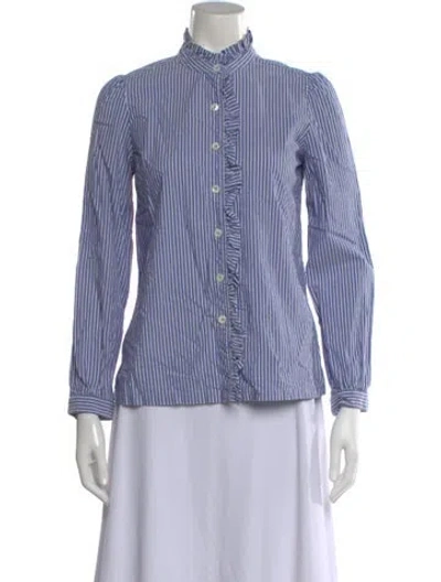 Pre-owned A.p.c. Striped Long Sleeve Top In Blue