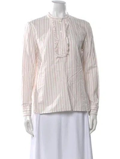 Pre-owned A.p.c. Striped Long Sleeve Top In Pink