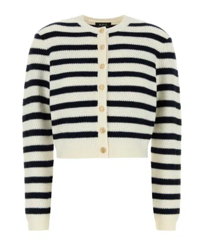 Apc A.p.c. Striped Manon Cardigan In White