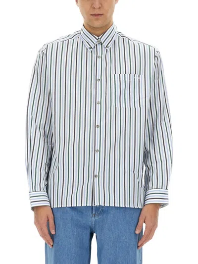 Apc A.p.c. Striped "mateo" Shirt In Blue