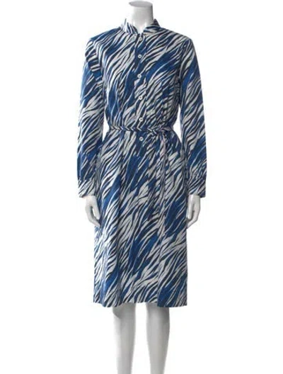 Pre-owned Apc Striped Midi Length Dress In Blue