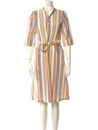 Pre-owned Apc Striped Midi Length Dress In Multi