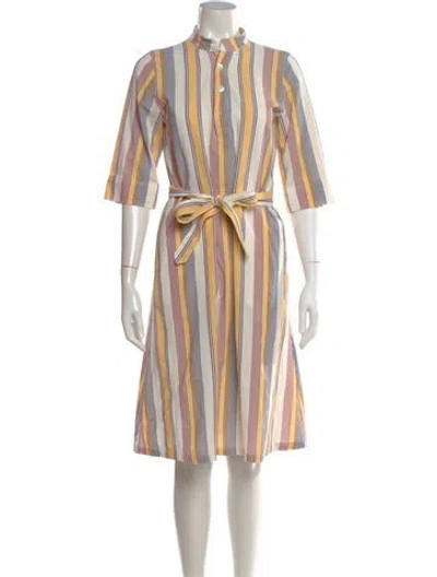 Pre-owned A.p.c. Striped Midi Length Dress In Multi