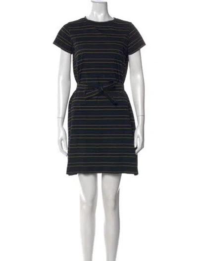 Pre-owned A.p.c. Striped Mini Dress In Black