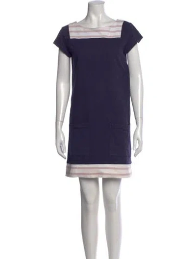 Pre-owned A.p.c. Striped Mini Dress In Blue