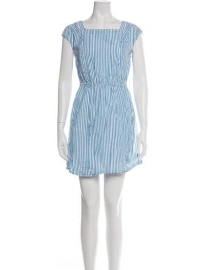 Pre-owned A.p.c. Striped Mini Dress In Blue
