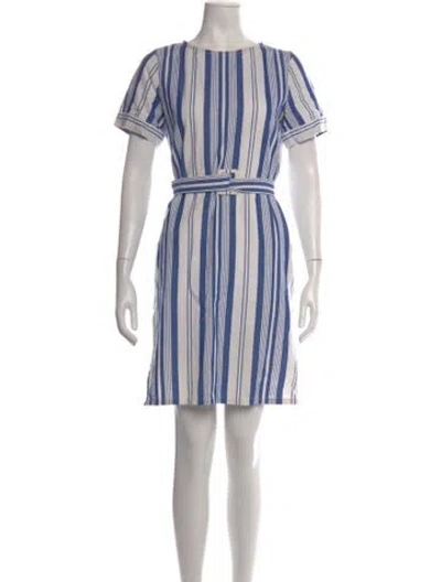 Pre-owned A.p.c. Striped Mini Dress In Blue