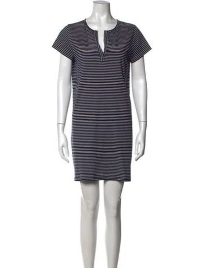 Pre-owned A.p.c. Striped Mini Dress In Blue