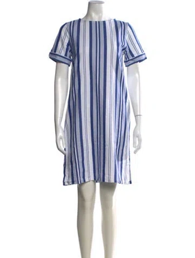 Pre-owned A.p.c. Striped Mini Dress In Blue/white