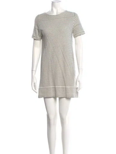 Pre-owned A.p.c. Striped Mini Dress In Neutral