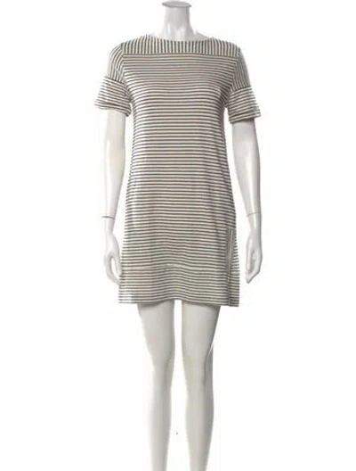Pre-owned A.p.c. Striped Mini Dress In Neutrals