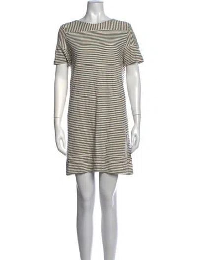 Pre-owned A.p.c. Striped Mini Dress In Neutrals