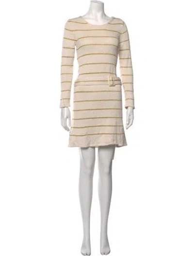 Pre-owned A.p.c. Striped Mini Dress In Neutrals