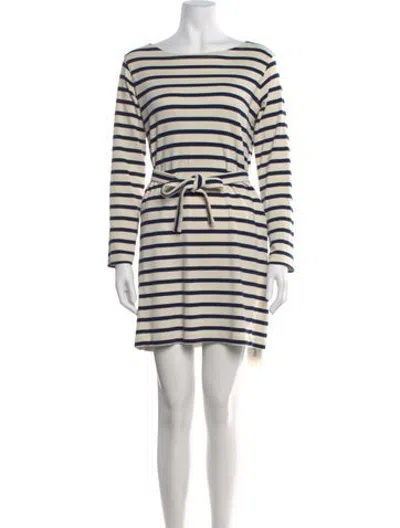 Pre-owned A.p.c. Striped Mini Dress In Neutrals