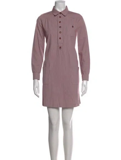 Pre-owned A.p.c. Striped Mini Dress In Purple