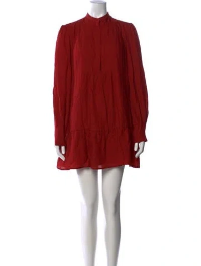 Pre-owned A.p.c. Striped Mini Dress In Red