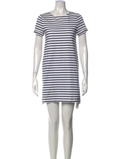 Pre-owned A.p.c. Striped Mini Dress In White