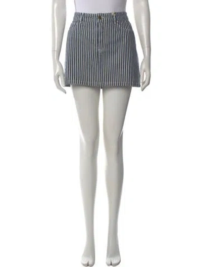 Pre-owned A.p.c. Striped Mini Skirt W/ Tags In Blue