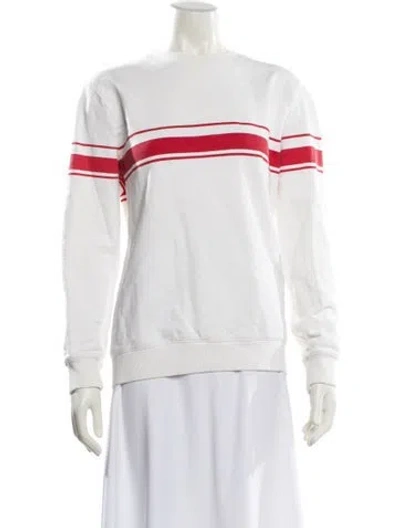 Pre-owned Apc Striped Off-the-shoulder Sweatshirt In White