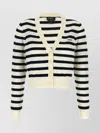 Apc Striped Pattern Knitwear Cardigan With Ribbed Cuffs In Multi