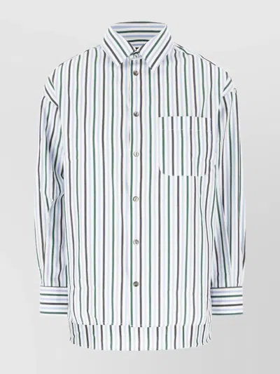 Apc Striped Pattern Shirt Chest Pocket In White