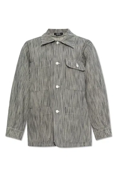 Apc A.p.c. Striped Pattern Shirt Jacket In Multi
