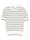 Apc Striped-pattern T-shirt In White