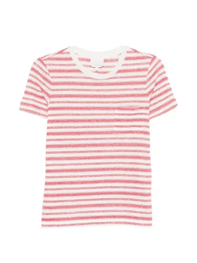 Apc Striped Pocket T-shirt In Pink