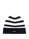 Apc Striped Ribbed Beanie In Multi