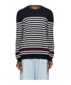 Apc Striped Round Neck Sweater In Black
